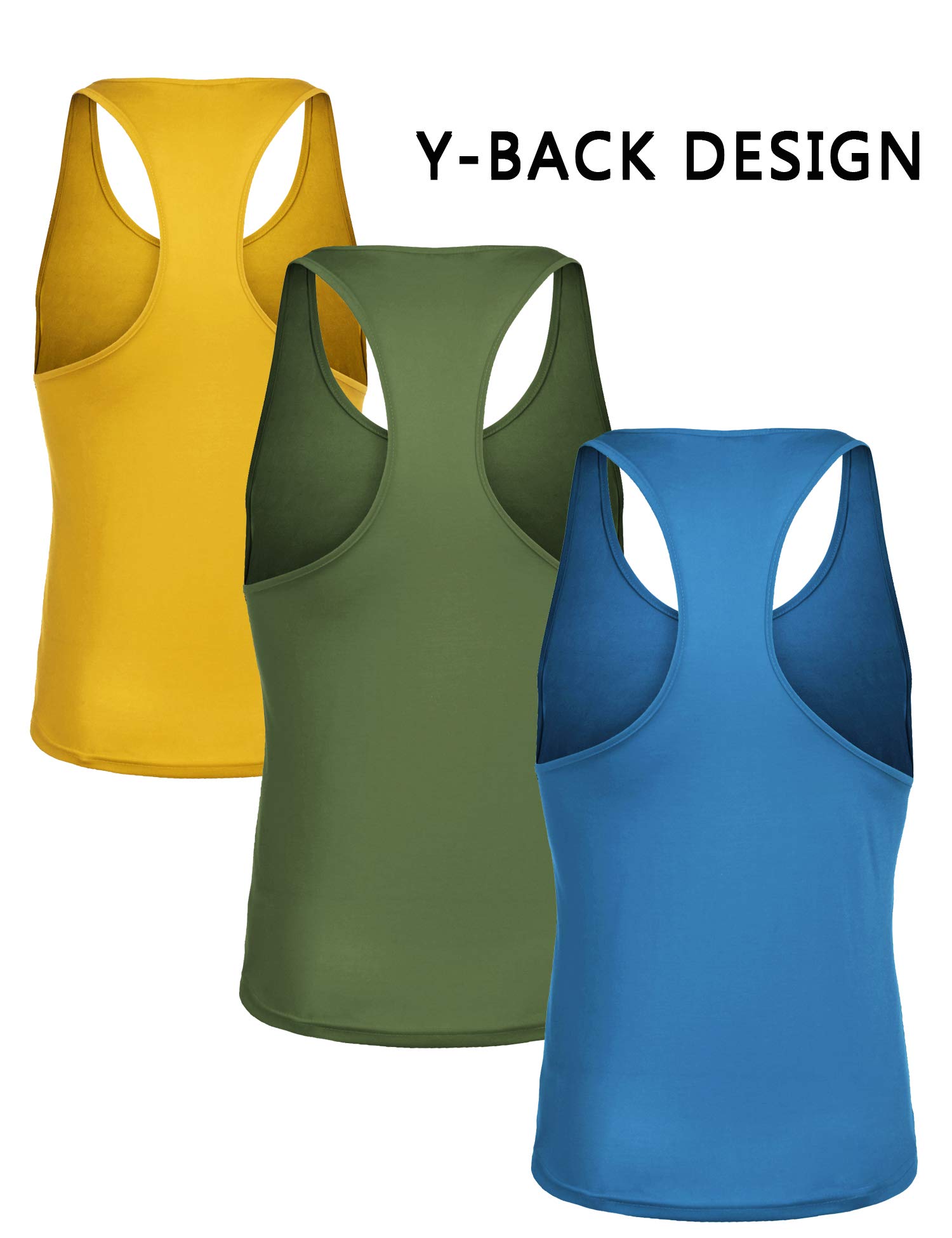COOFANDY Men's 3 Pack Y-Back Sleeveless Tank Tops - Gym Workout Shirts for Muscle Fitness & Bodybuilding | Perfect for Weightlifting, Running & Summer Outdoor Activities