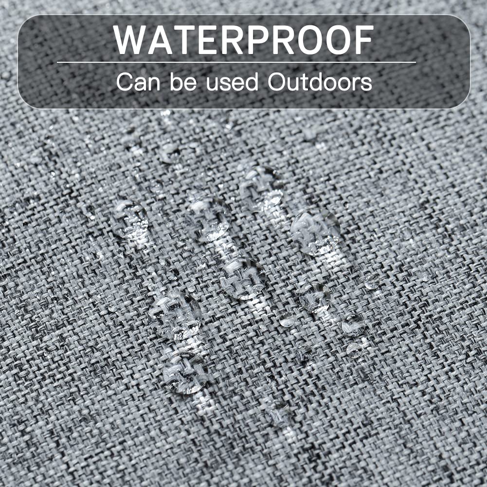 OTOSTAR 4-Pack 18x18 Inch Waterproof Outdoor Throw Pillow Covers - Light Grey Square Decorative Garden Pillowcases for Patio, Sofa, Couch, Tent & Park - Weather-Resistant Cushion Covers for Outdoor Decor & Camping