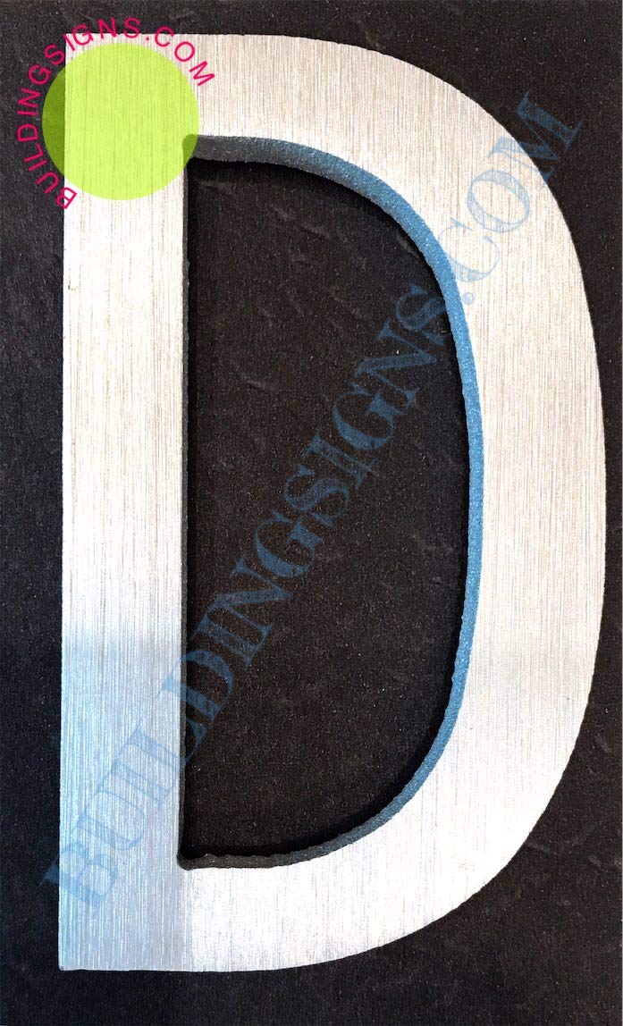 2.75 Inch Aluminum Letter D Sign - Brush Silver Finish, Double Sided Tape, Rust-Free - Elegant Door Number for Home & Office Decor