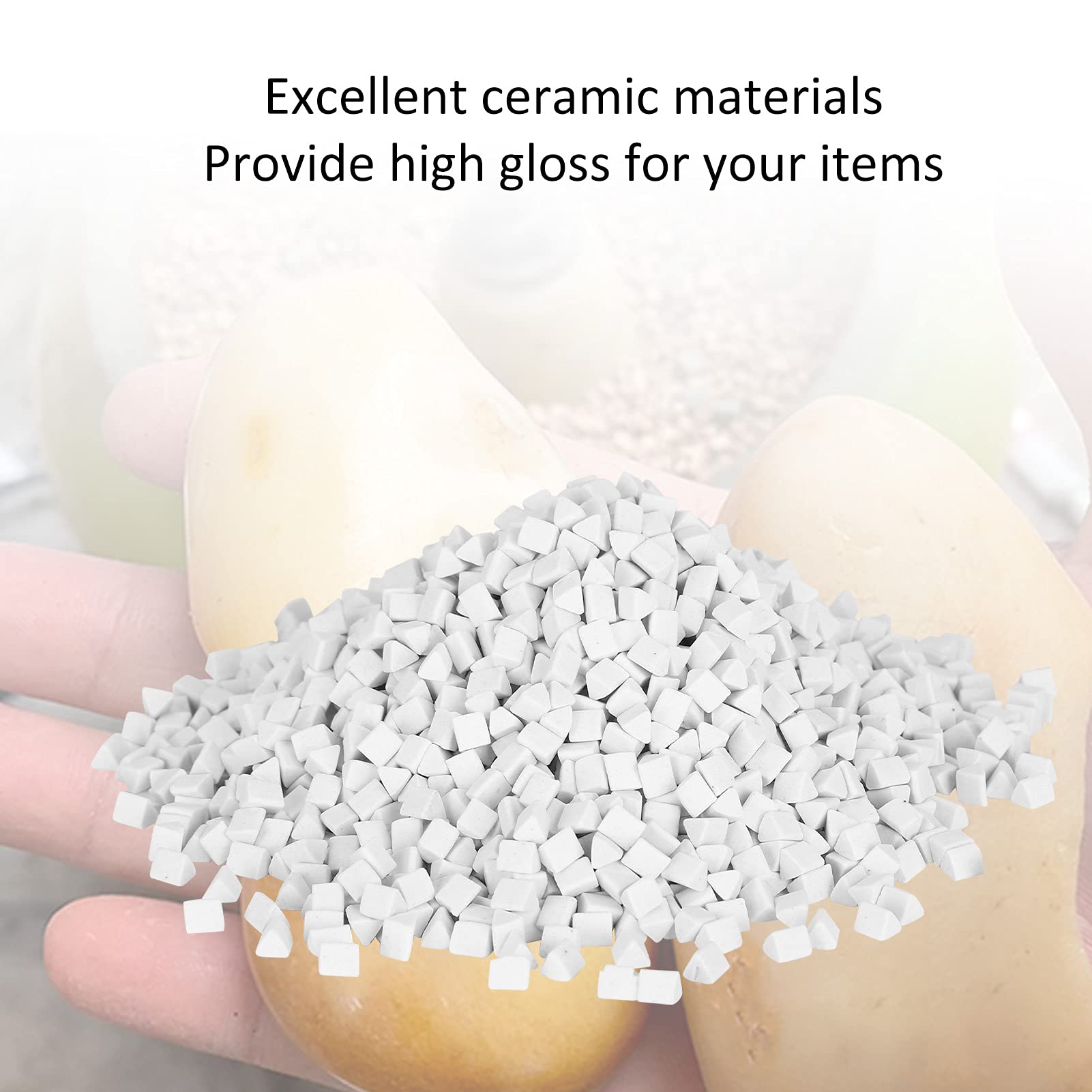 Premium Rock Tumbler Ceramic Pellets - 4mm Triangle Ceramic Media for Polishing Stones (500g) | Ideal for Jewelry Making, Lapidary & Rock Tumbling Hobbyists