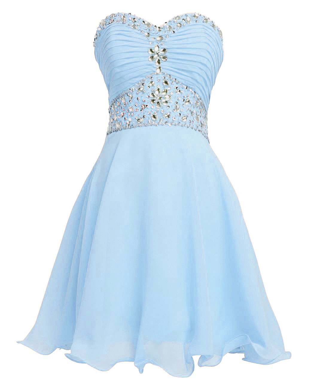 Elegant Women's Sweetheart Neckline Strapless Crystal Beaded Short Prom Evening Dress for Party, Wedding, Homecoming, and Formal Events