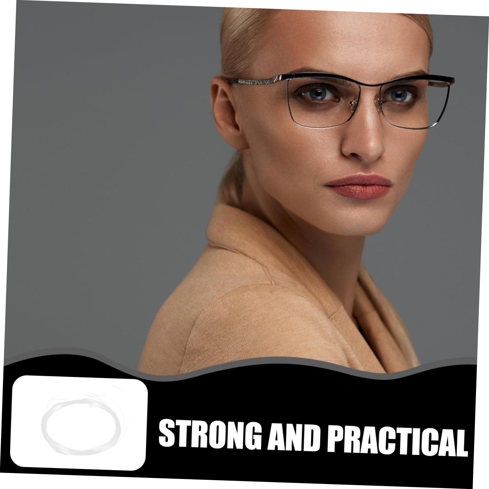 CLISPEED Glasses Repair Cord - 1 Roll Nylon Temple Accessories String for Half Frame Glasses Fixing & Replacement - Perfect for Eyewear Maintenance, DIY Repairs, and Securing Loose Glasses