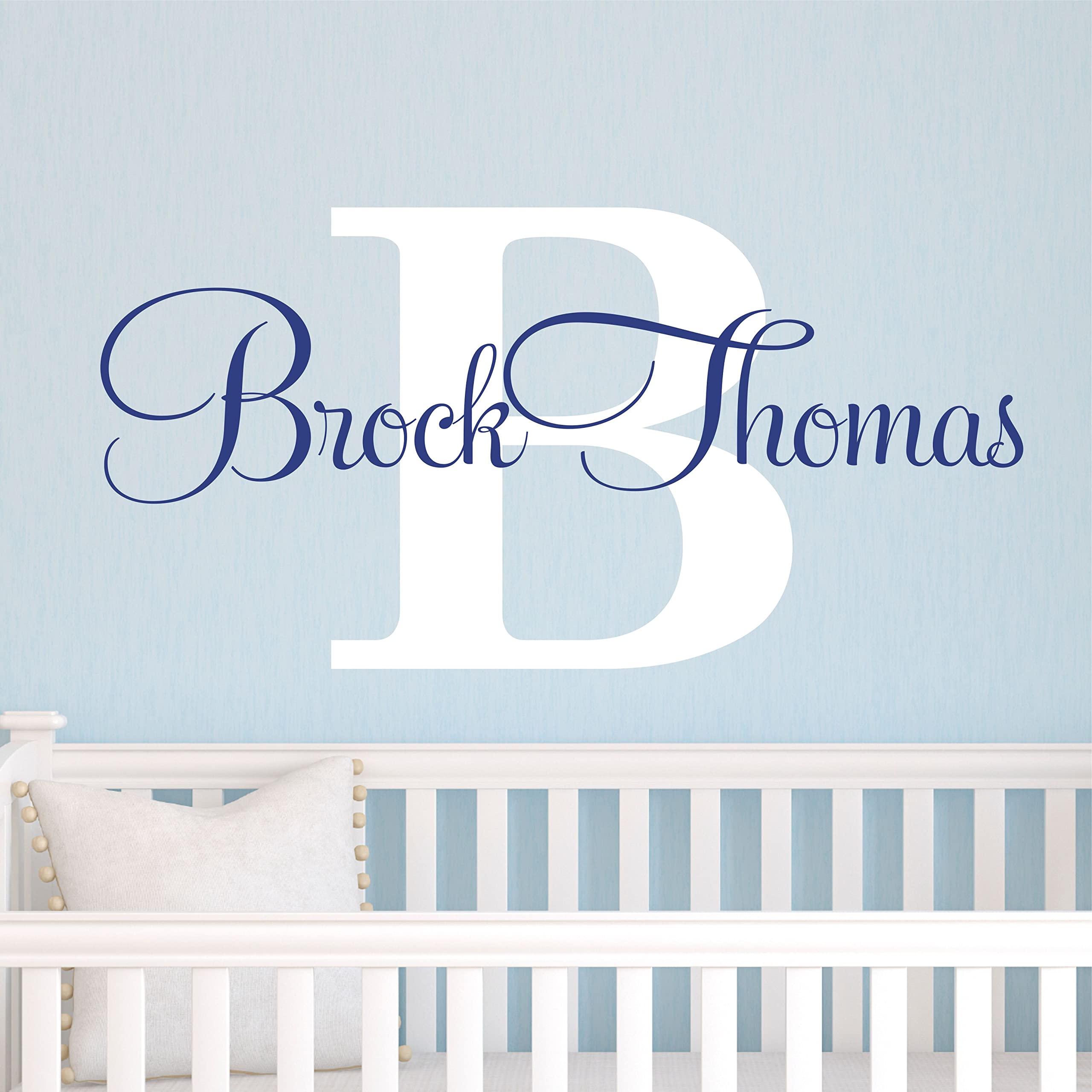 Custom Name Wall Decal Sticker - Personalized Nursery Wall Art for Girls & Boys Rooms - Baby Monogram Vinyl Decoration (14