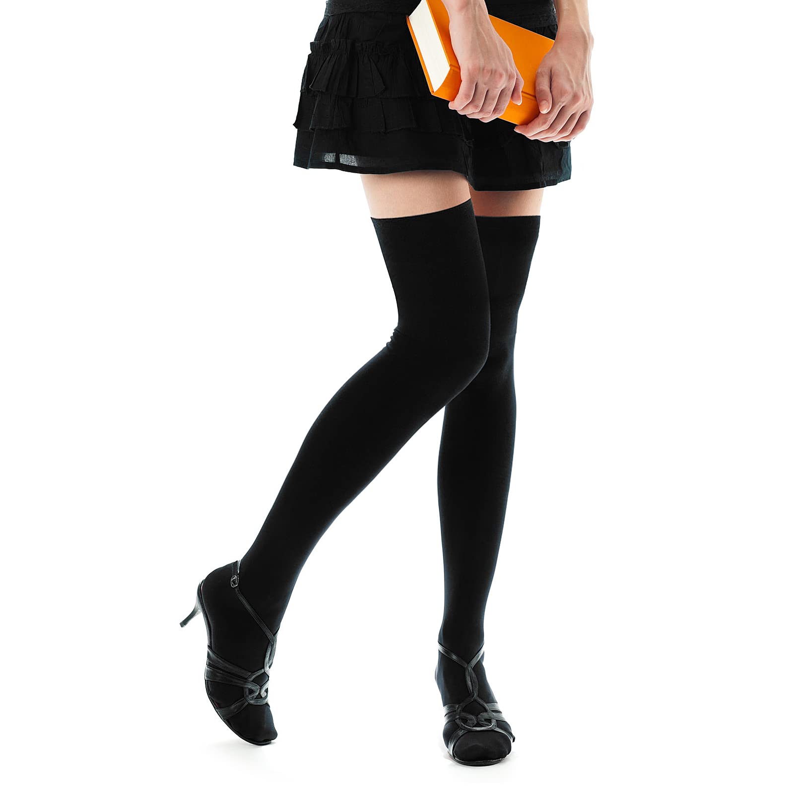 Yolev Extra Long Thigh High Cotton Socks - Women's Over Knee Boot Stockings & Leg Warmers for Winter, Cosplay, and Fashion Outfits