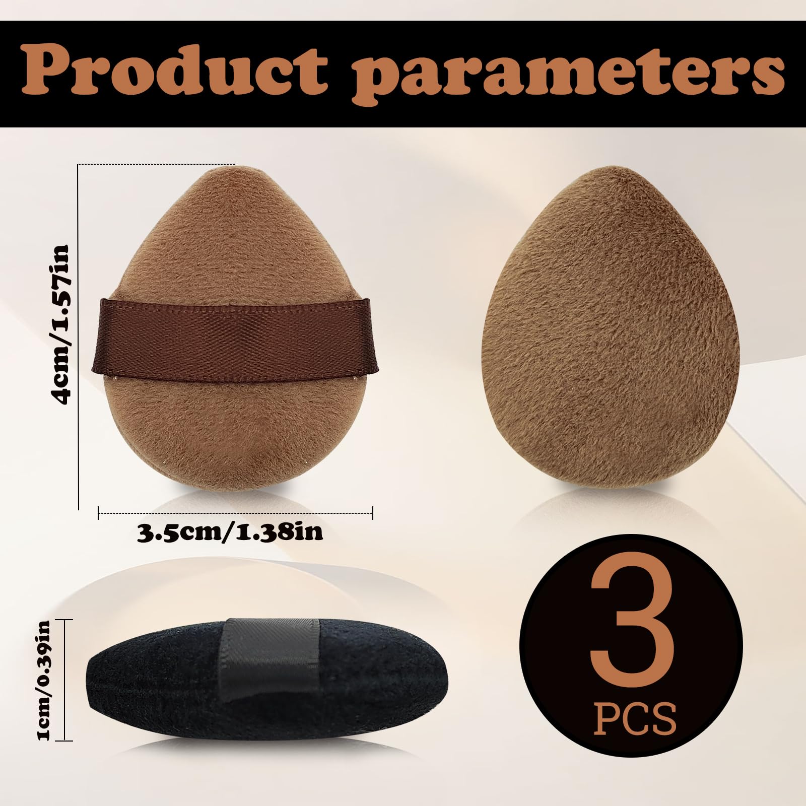 6pcs Mini Velvet Powder Puffs with Travel Case - Reusable Makeup Puffs for Loose Powder, Blush, Highlighter & Eyeshadow - Create Flawless Natural Makeup - Perfect for Travel, Home & Professional Use (Black+Brown)