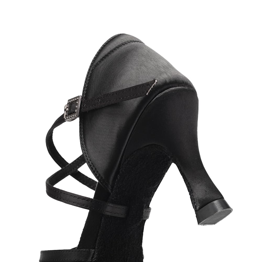 SWDZM Women's Professional Latin Dance Shoes Satin Ballroom Salsa Shoes for Practice & Performance, Perfect for Weddings, Parties, and Competitions