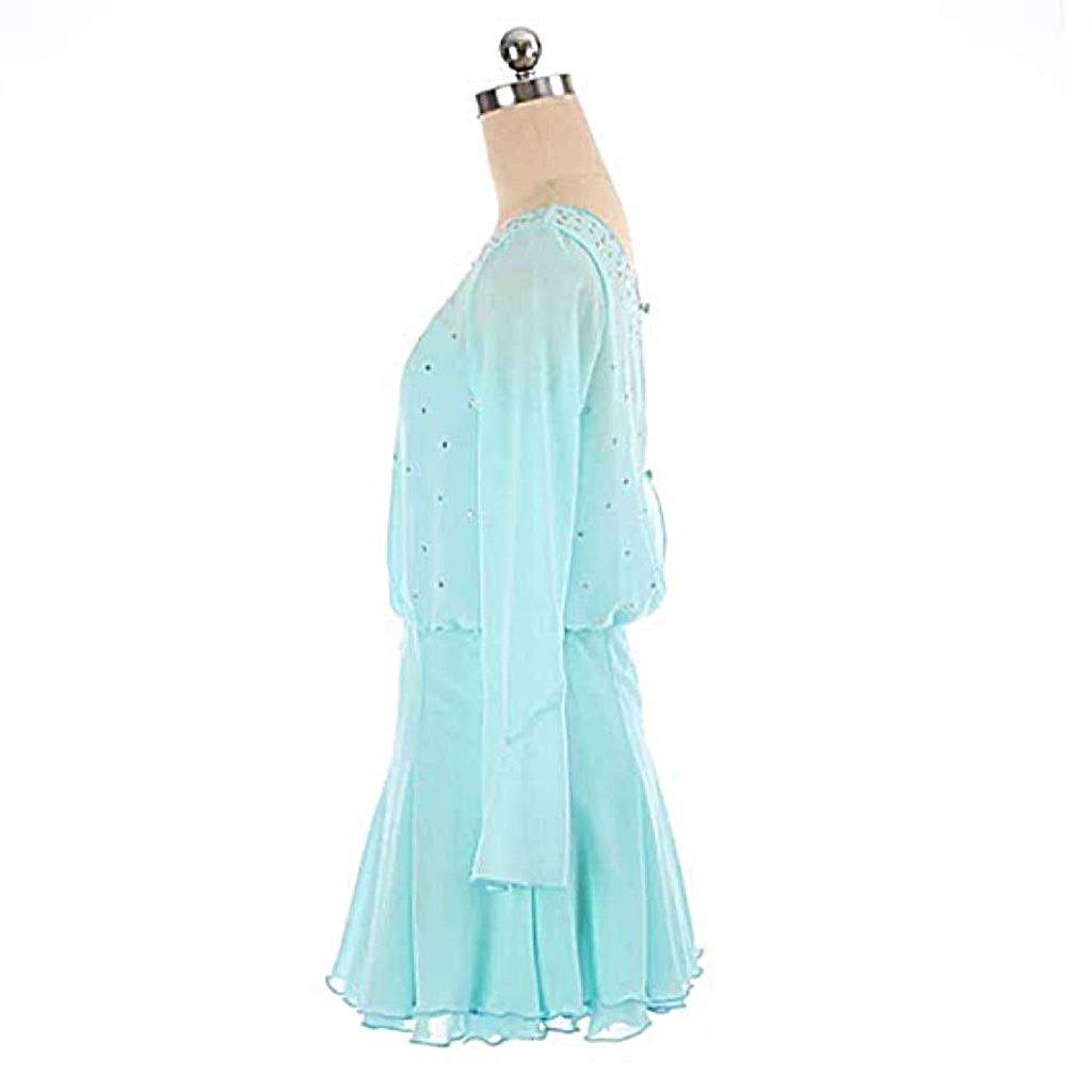 Professional Figure Skating Dress Long Sleeve for Girls - Competition & Performance Ice Skating Costume - Perfect for Ice Shows, Championships & Practice Sessions