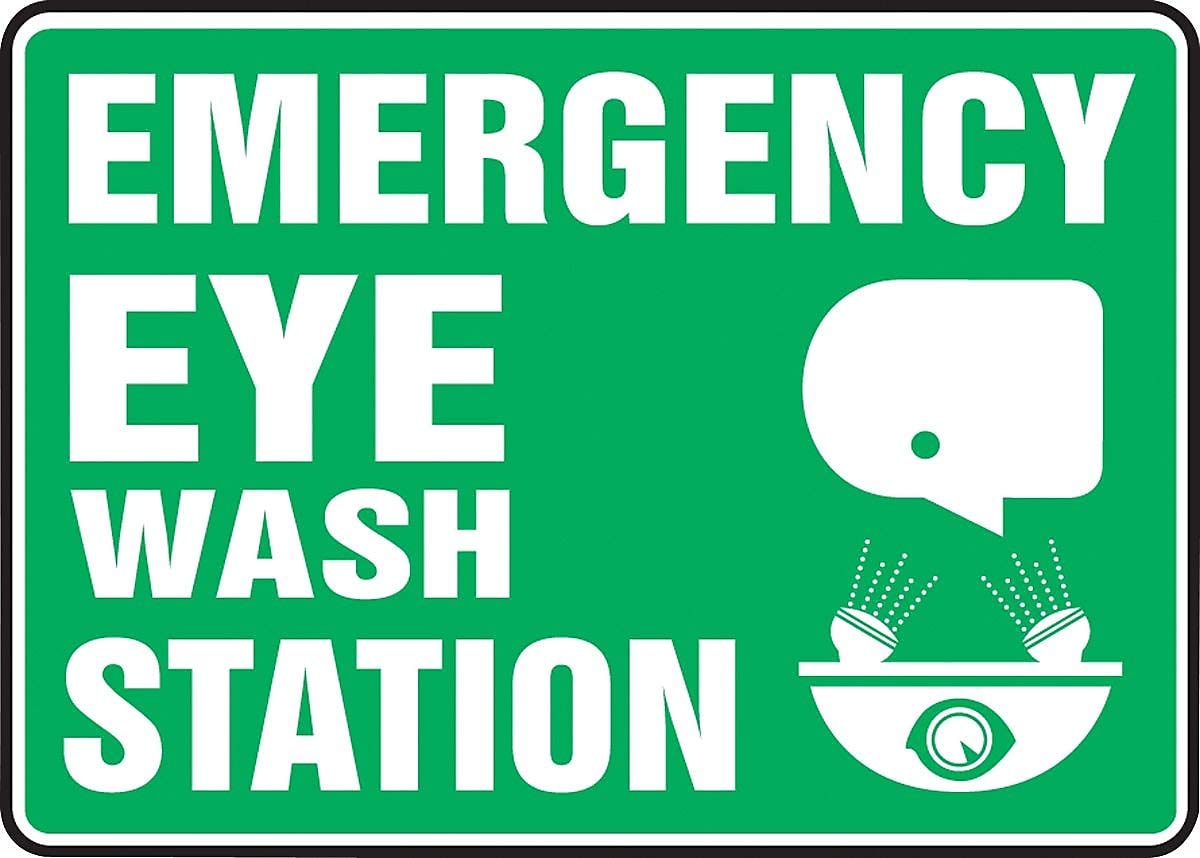 Emergency Eye Wash Safety Sign - Accuform for Workplace Safety
