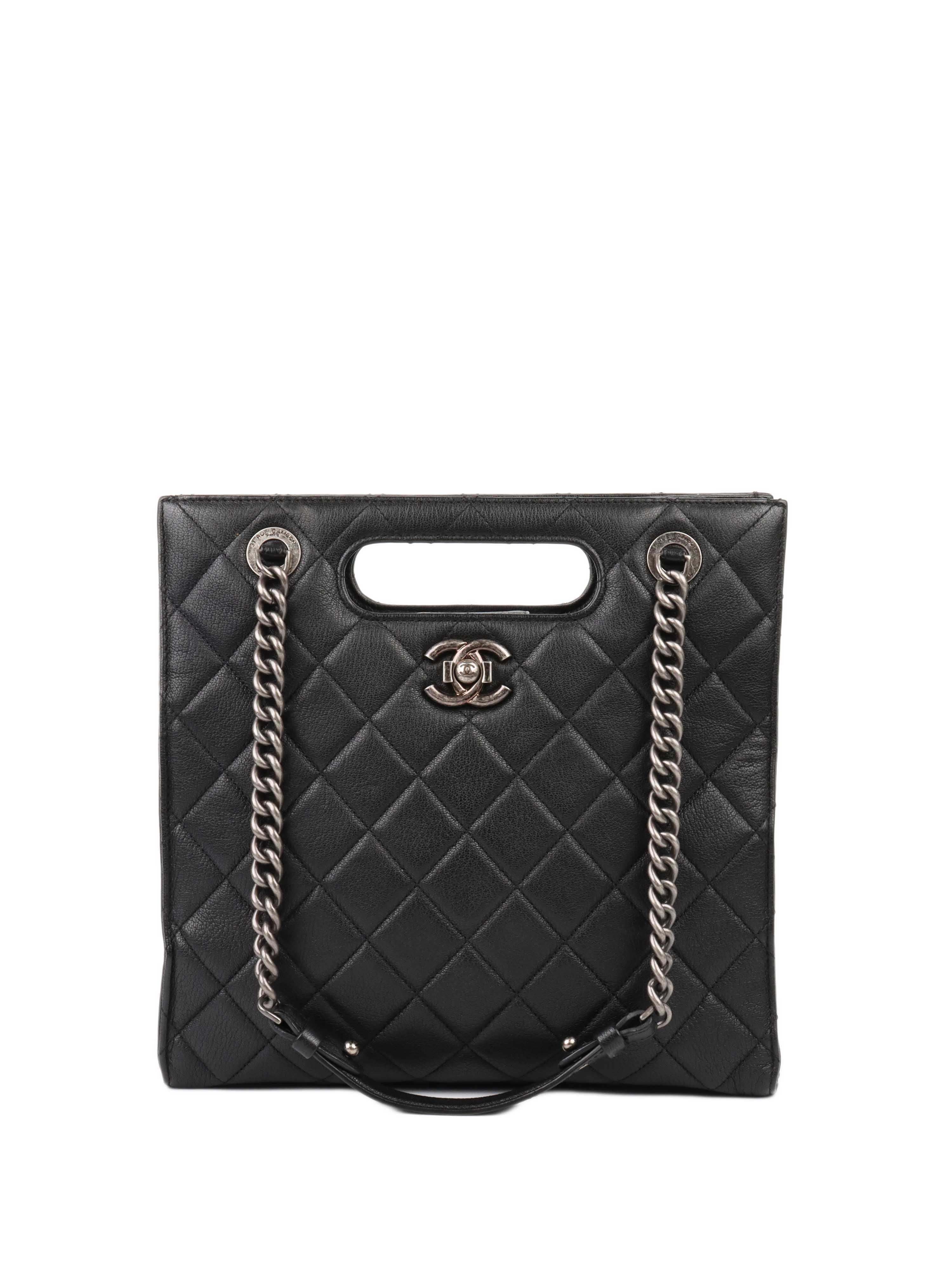 Chanel Black Caviar Quilted Leather Shopping Tote Bag for Women - Luxury Designer Handbag for Work, Travel & Everyday Use