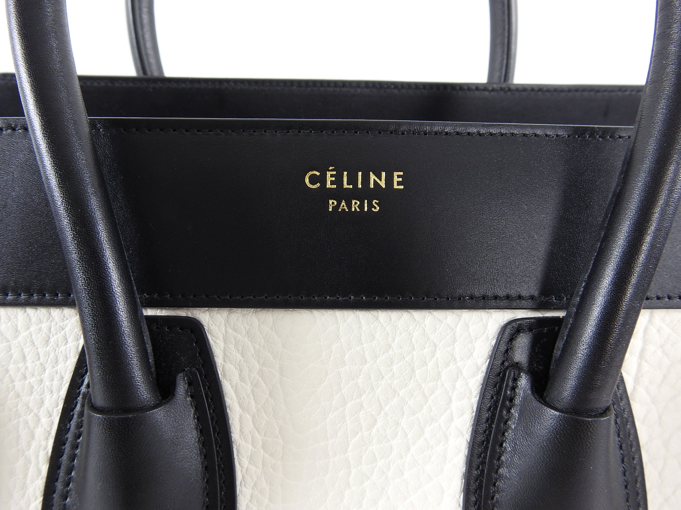 Celine Bicolor Micro Luggage Tote Bag - Premium Leather Handbag for Women | Fashion Shoulder Bag & Work Tote | Perfect for Office, Travel & Everyday Use