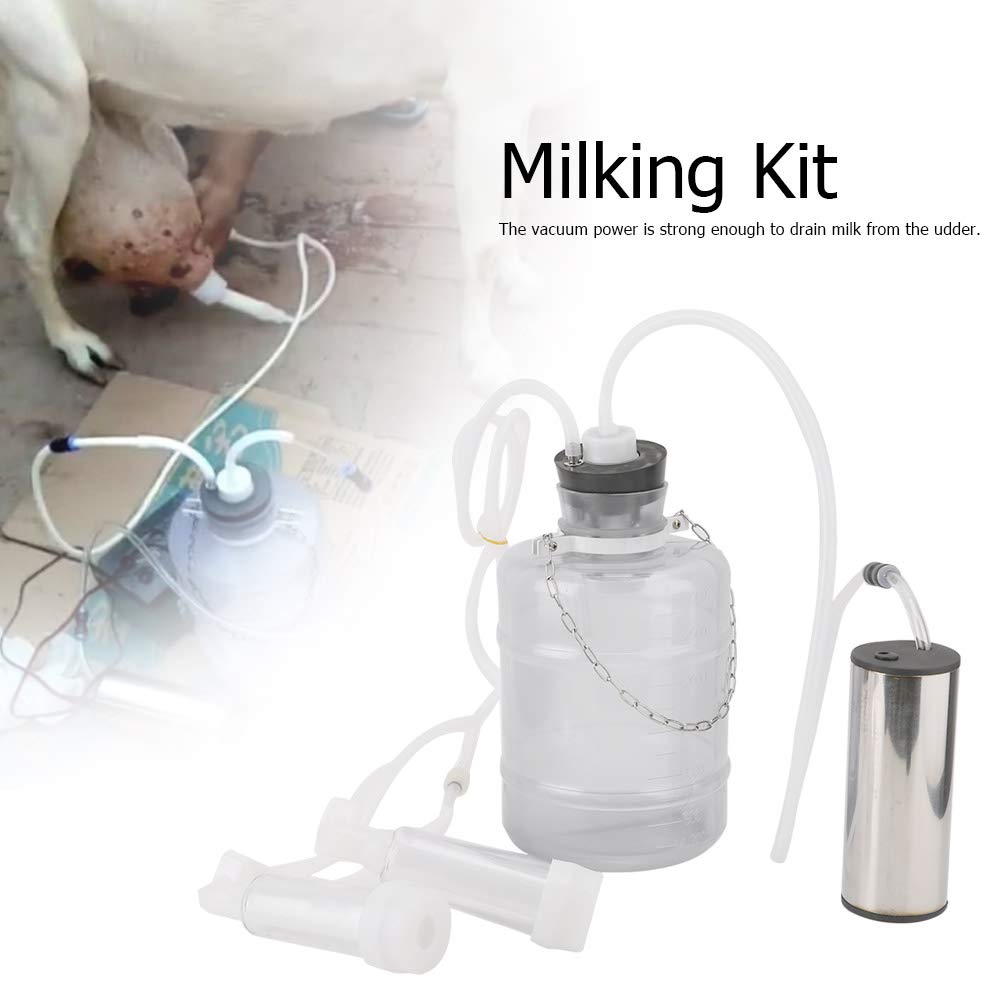 EVTSCAN 3L Electric Milking Machine for Goats & Cows - Portable Vacuum Pulse Pump Milker Kit with 100-240V (US Plug) - Perfect for Small Farms, Homesteading & Dairy Production