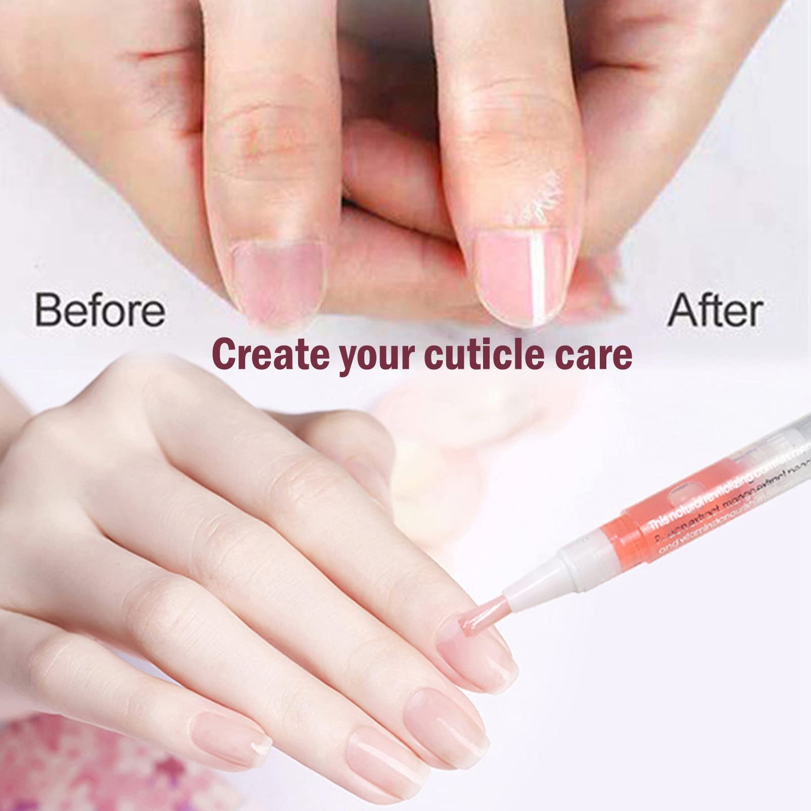 Natural Cuticle Oil Pens for Nail Care - 2PCS Moisturizing Nail Treatment for Dry, Cracked Cuticles | Manicure & Pedicure Essential | Perfect for Home Salon & Professional Nail Care