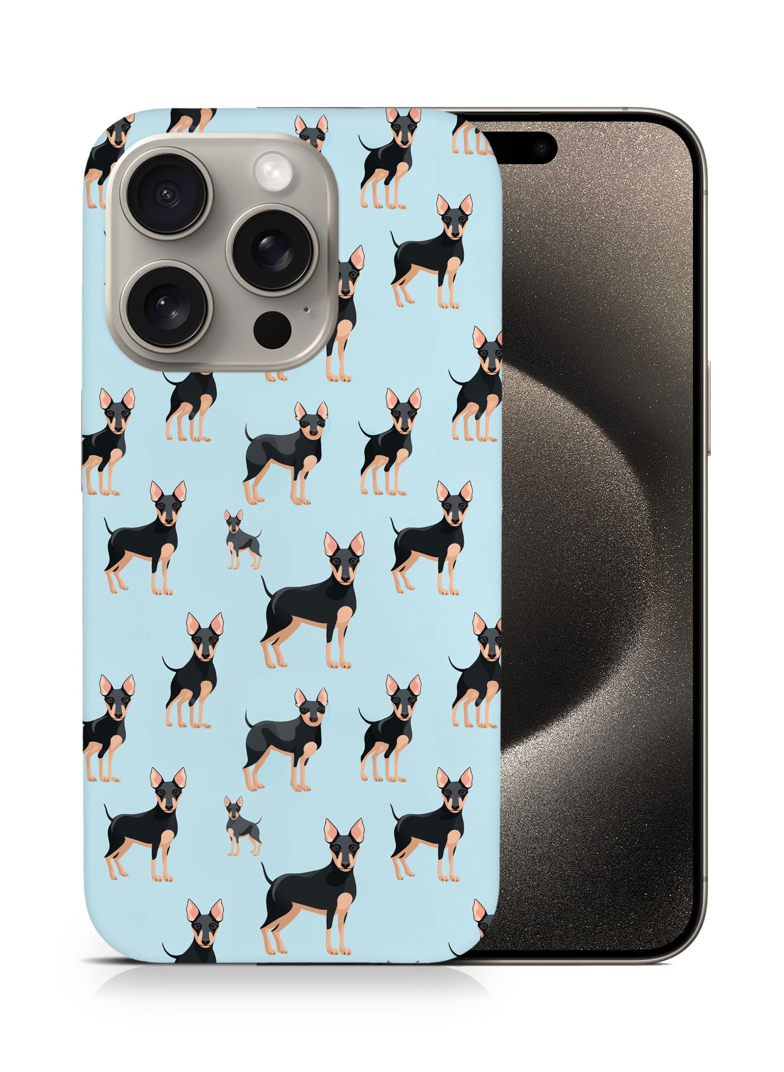 Durable Polycarbonate Phone Case for Apple iPhone 15 Pro - Cute Manchester Terrier Puppy Dog Design | Shockproof & Scratch-Resistant Protective Cover | Perfect for Everyday Use, Travel & Outdoor Activities