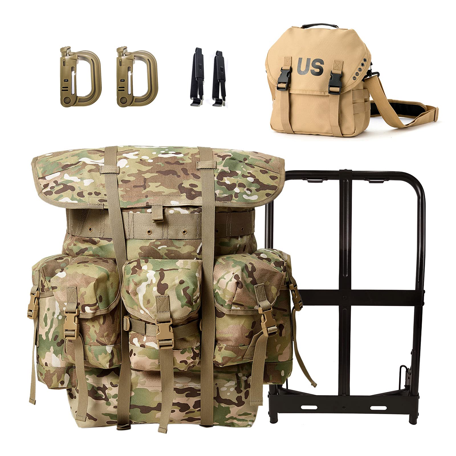 MT Military Rucksack Alice Pack - Durable Army Backpack with Butt Pack for Outdoor Camping, Hiking & Tactical Missions