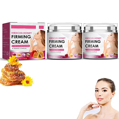 2-Pack Hibiscus & Honey Firming Cream - Anti-Wrinkle Skin Tightening Cream for Face, Neck & Body | Reduce Double Chin | Perfect for Daily Skincare & Nighttime Routine