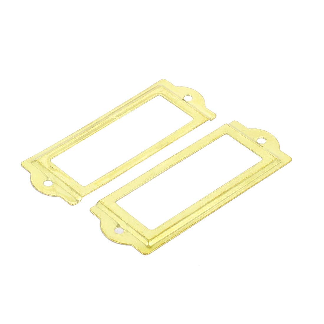 Premium Gold-Tone Iron Label Holder Frame - 83mm x 31mm (5 Pack) for Pharmacy, Office & Retail Organization - Durable Drawer Tag for Medicine Cabinets, Filing Systems & Product Displays