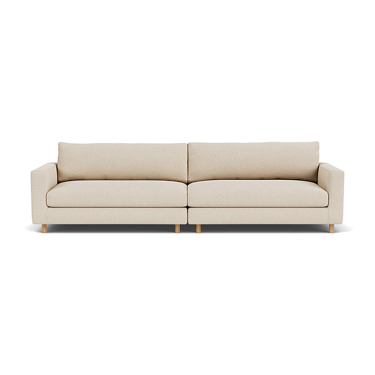 Modern Dylan Boucle 4-Seater Sofa - Soft Chenille Fabric Sectional Couch for Living Room, Lounge & Family Room - Comfortable Mid-Century Style Sofa for Home Decor
