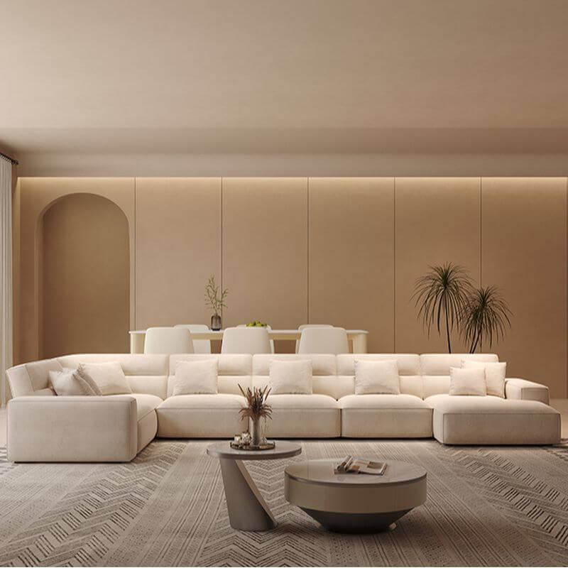 L-Shaped Right-Hand Facing Reclining Sofa with Concealed Support - Modern Sectional Couch for Living Room, Home Theater & Family Parlor Relaxation