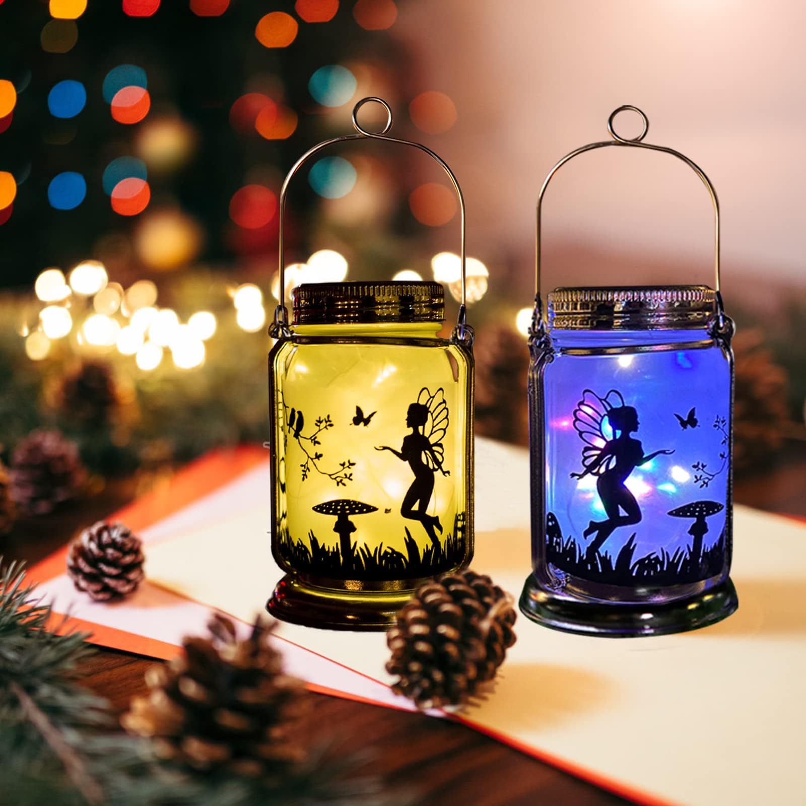 ANGMLN Solar Powered Romantic Rose in Glass Mason Jar - 2 Pack Enchanted Rose Gift Set with LED Lights, Forever Flower for Valentine's Day, Wedding, Anniversary & Home Decor | Perfect for Romantic Nights, Table Centerpieces and Special Occasion Gifts