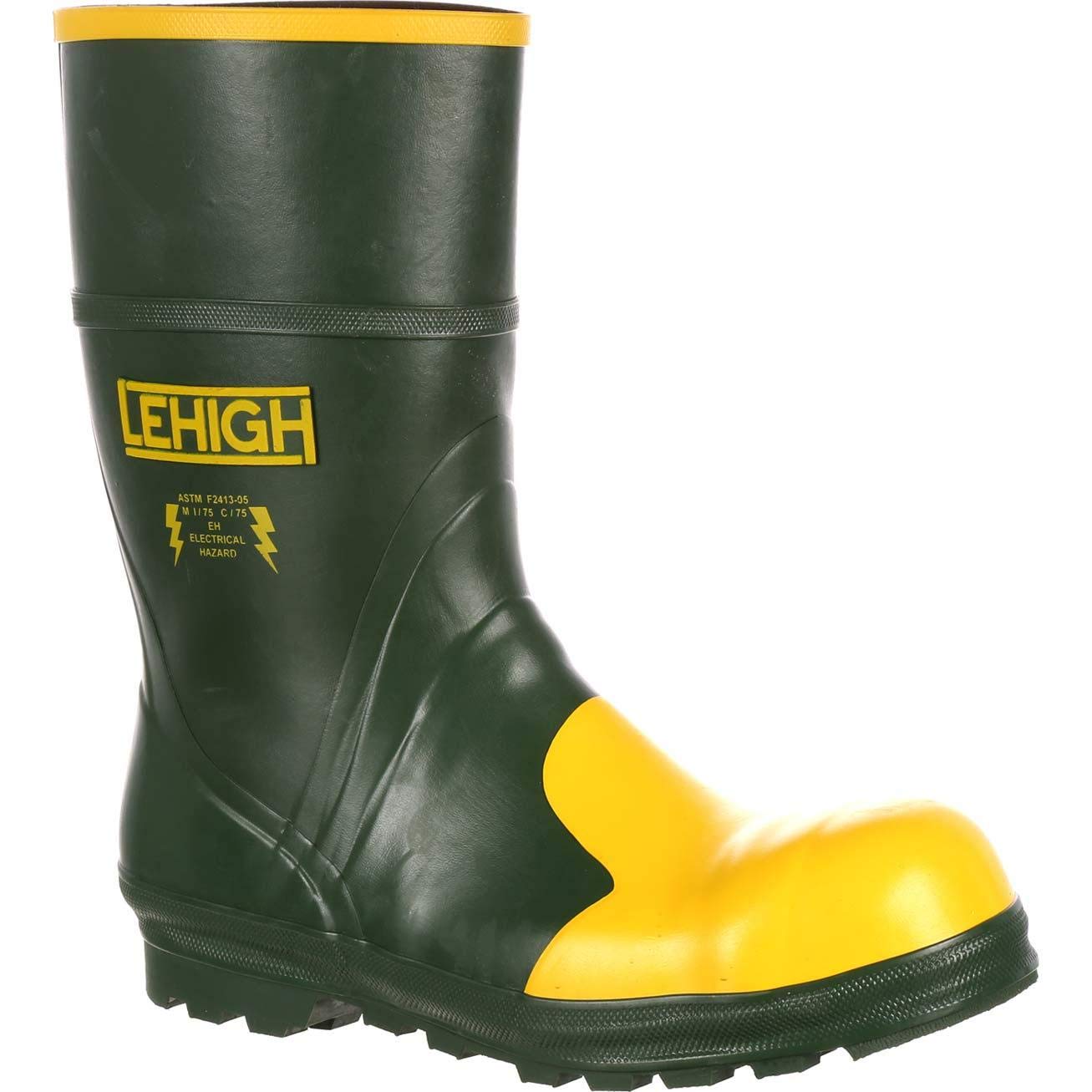 Lehigh Unisex 12-Inch Steel Toe Dielectric Waterproof Rubber Work Boots - Safety Shoes for Construction, Electrical Work & Outdoor Labor