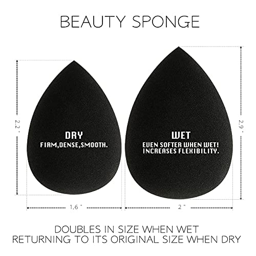 Professional Makeup Sponge Beauty Blender (Pack of 2) - Soft Face Sponge Puff for Flawless Foundation & Concealer Application | Perfect for Liquid, Cream & Powder Makeup | Ideal for Everyday Use & Travel