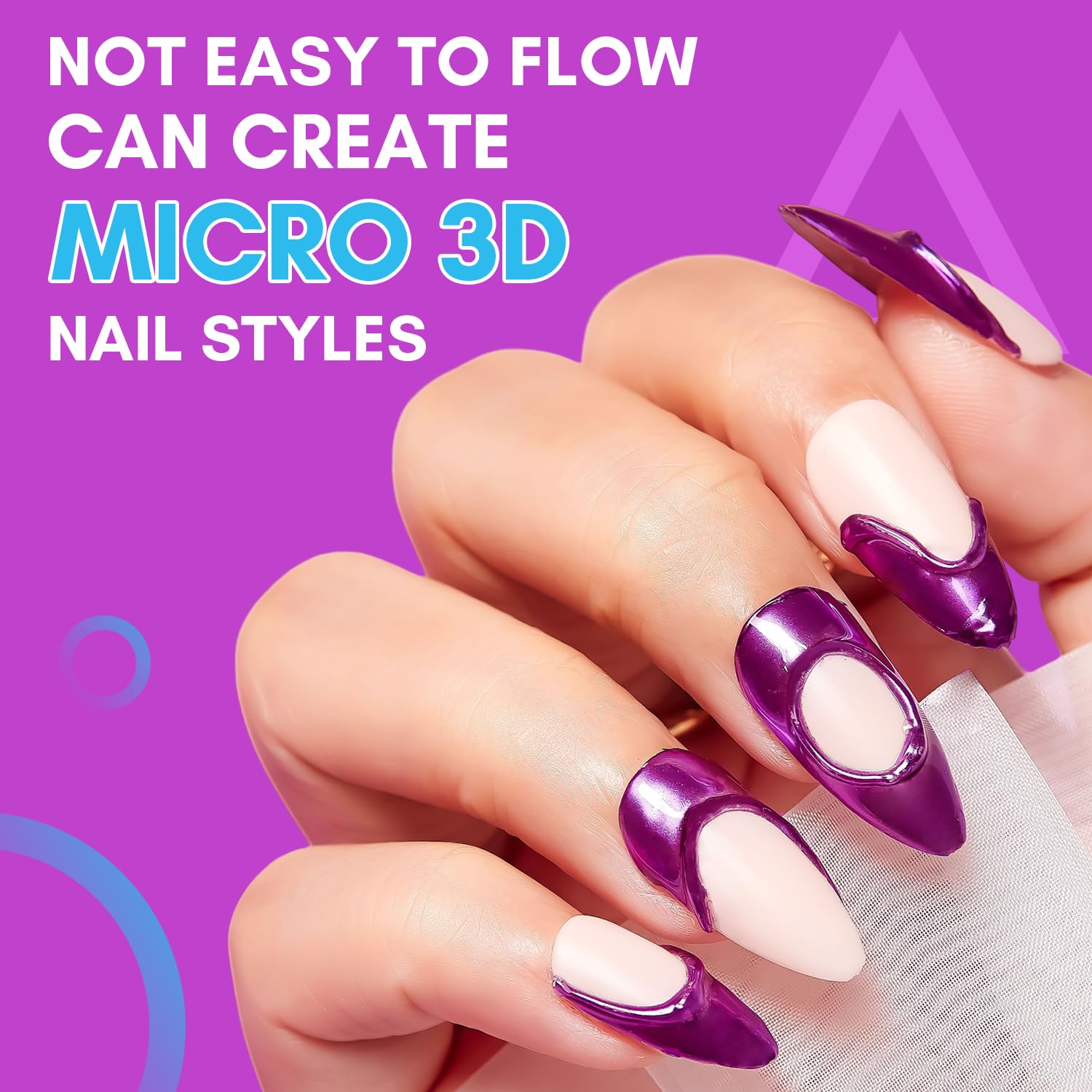 **Makartt Nail Rhinestone Glue & 3D Painting Gel Kit – Clear Nail Art Glue Precision Pen for Rhinestones, Chrome Powder & 3D Sculpting – Perfect for Salon, DIY Manicures & Nail Art Designs**