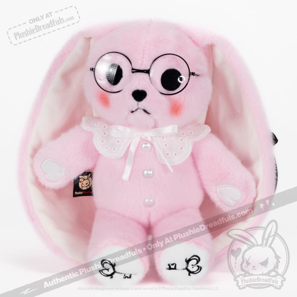 Plushie Dreadfuls Shy Rabbit Pink Edition - Soft Stuffed Animal Toy for Kids, Collectors & Gift Giving | Cute Bunny Plush for Bedroom Decor, Anxiety Relief & Emotional Support