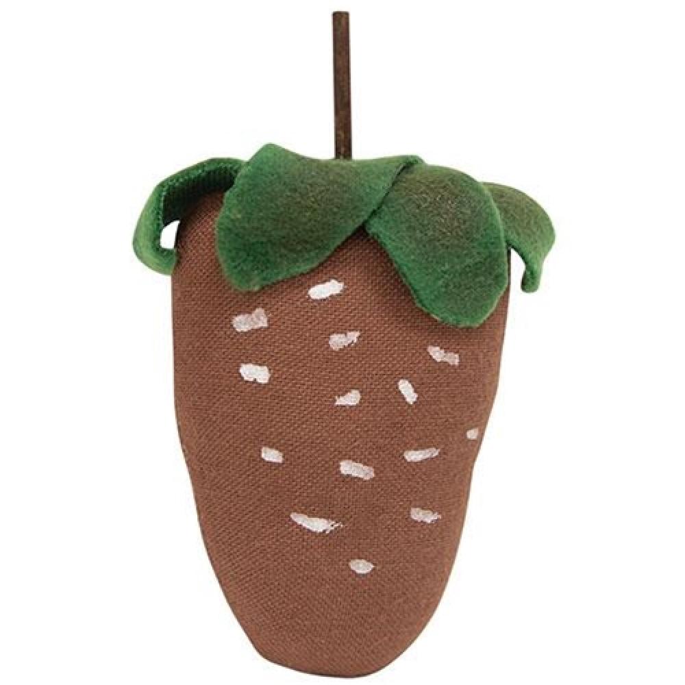 Handmade Primitive Painted Strawberry Plush Toy - Rustic Home Decor, Nursery Accent & Cozy Farmhouse Gift for Collectors