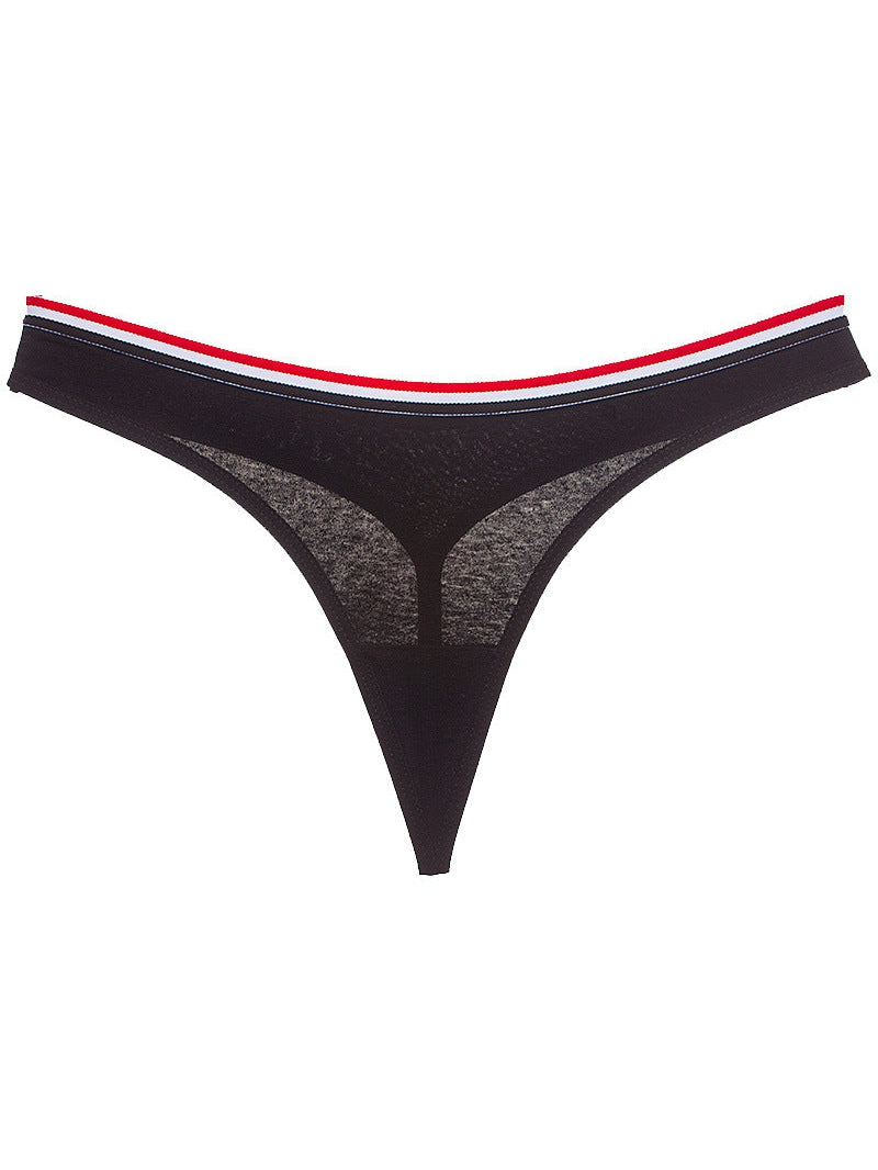 ZASUWA Women's Trendy Striped T-Back Thong Underwear - Comfortable & Sexy for Yoga, Gym & Daily Wear