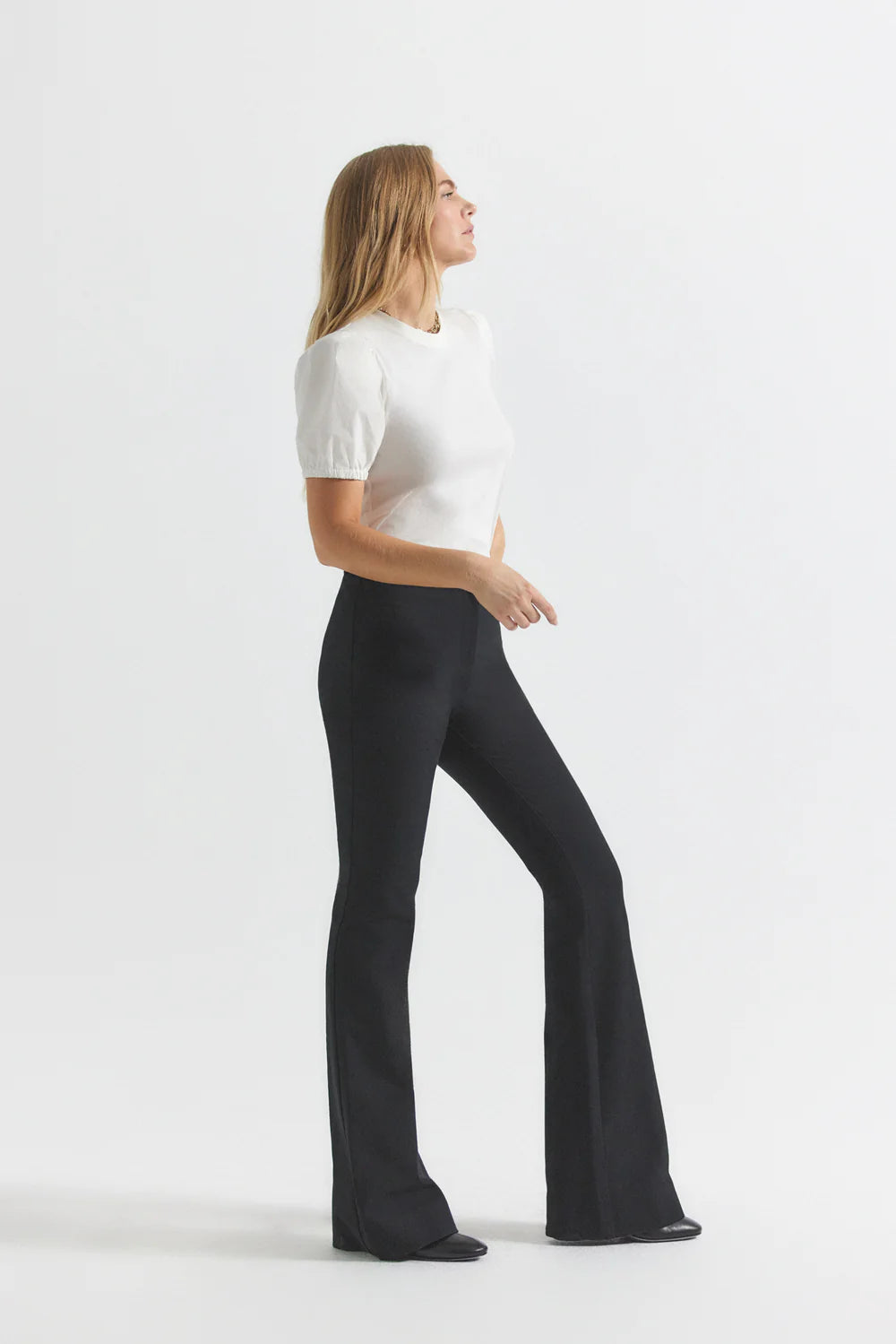 Crosby Flare Trousers for Women - High Waist Stretch Bootcut Pants in Black | Perfect for Casual Wear, Office & Night Out