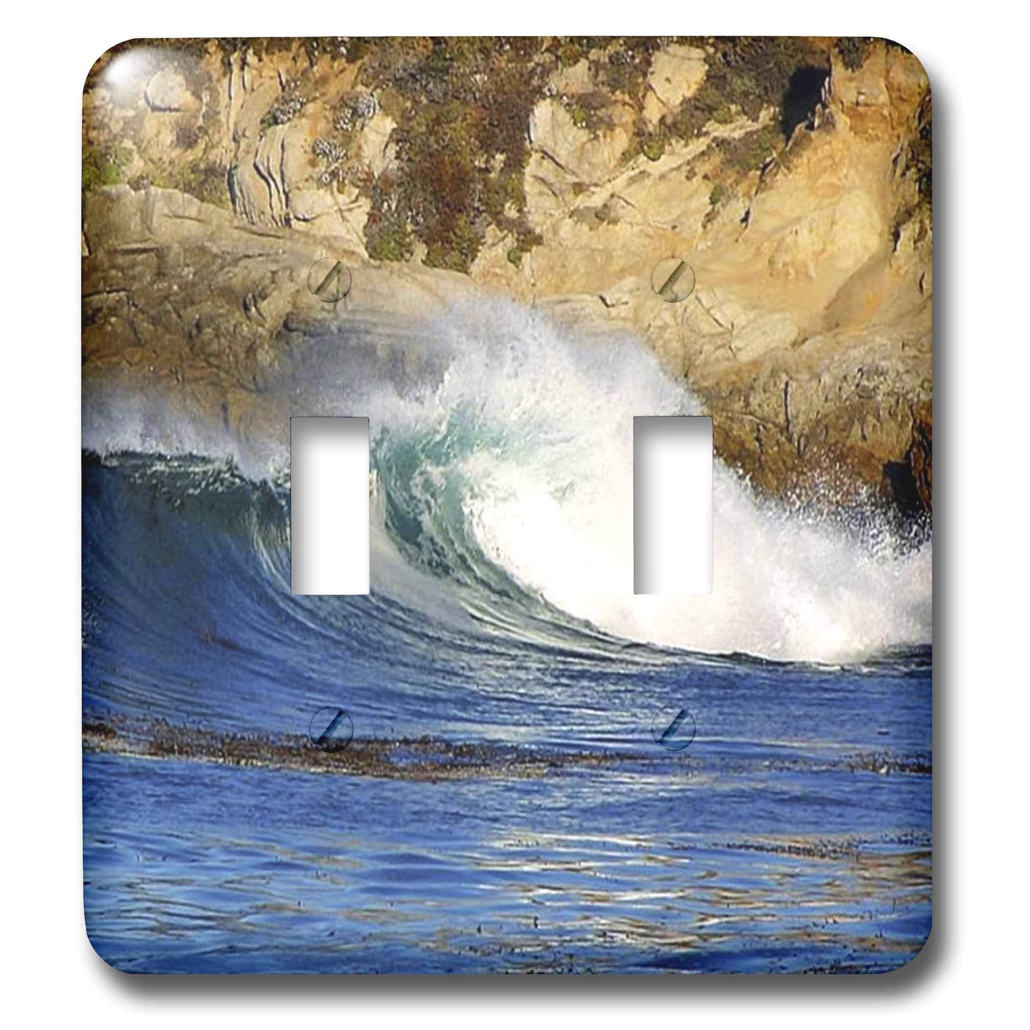 3D Rose Big Sur Waves Double Toggle Switch - Stylish Decorative Light Switch Cover for Home & Office Decor - Perfect for Bedrooms, Living Rooms, and Coastal Themed Spaces