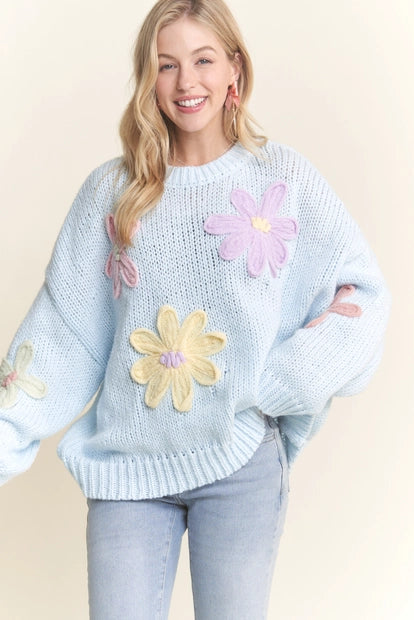 Floral Applique Knit Sweater for Women - Soft & Stylish Pullover (Multiple Colors) | On Sale $35.20 | Perfect for Fall Fashion, Date Nights & Casual Outings