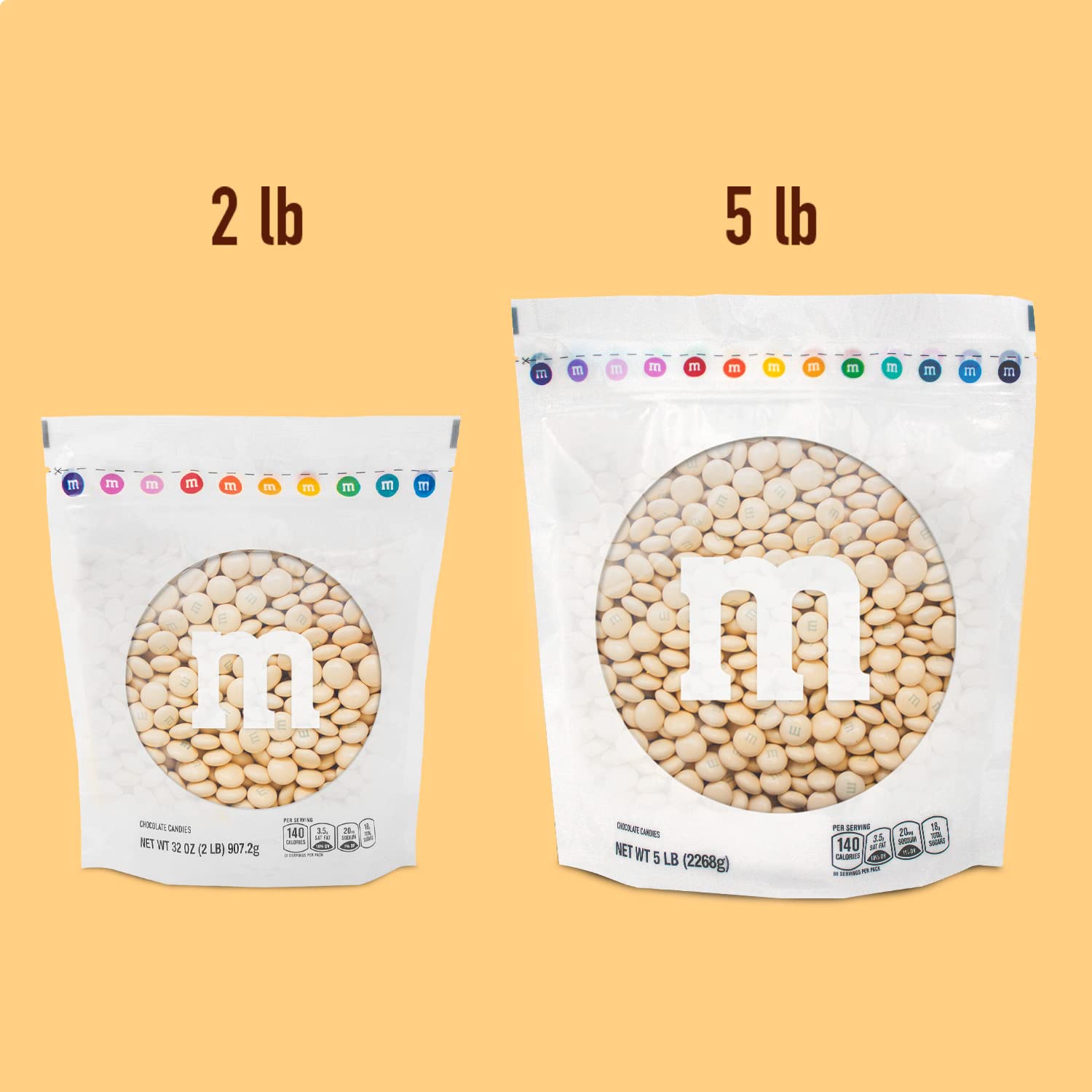 M&M'S Creamy Milk Chocolate Candy Bulk - 5lb Resealable Bag for Parties, Holidays & Baking | Perfect for Weddings, Graduations, Birthday Favors, Dessert Toppings & Office Snacks