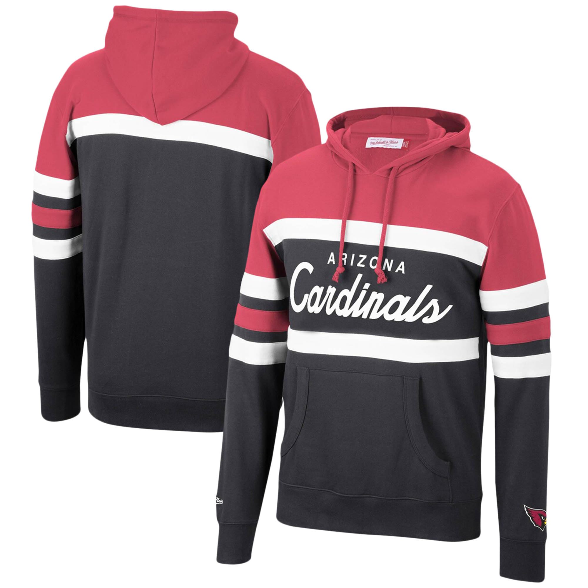 Mitchell & Ness Men's Arizona Cardinals Head Coach Pullover Hoodie - Cardinal/Black | NFL Fan Apparel for Game Day & Casual Wear