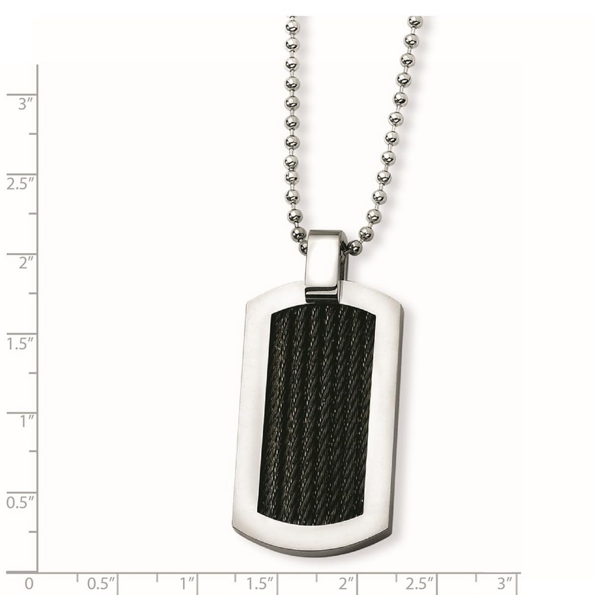 Stainless Steel Polished Lobster Clasp Black Plated Cable Chain Dog Tag Necklace for Women - 24 Inch 25mm Wide Pet Jewelry for Everyday Wear & Gifts