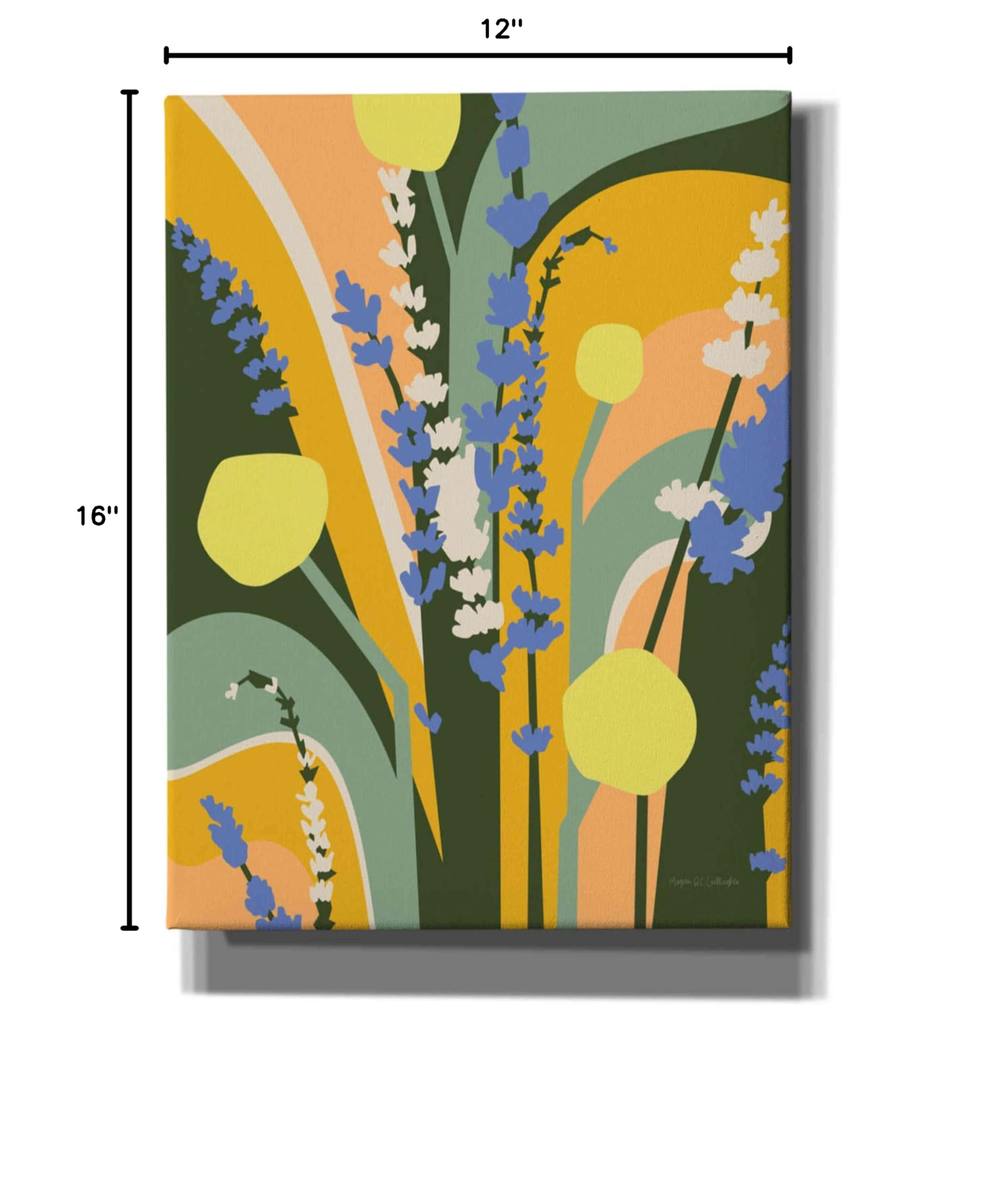 Epic Graffiti 'Lavender and Craspedia' by Megan Gallagher - 12x16 Inch Canvas Wall Art Print for Living Room, Bedroom & Office Decor