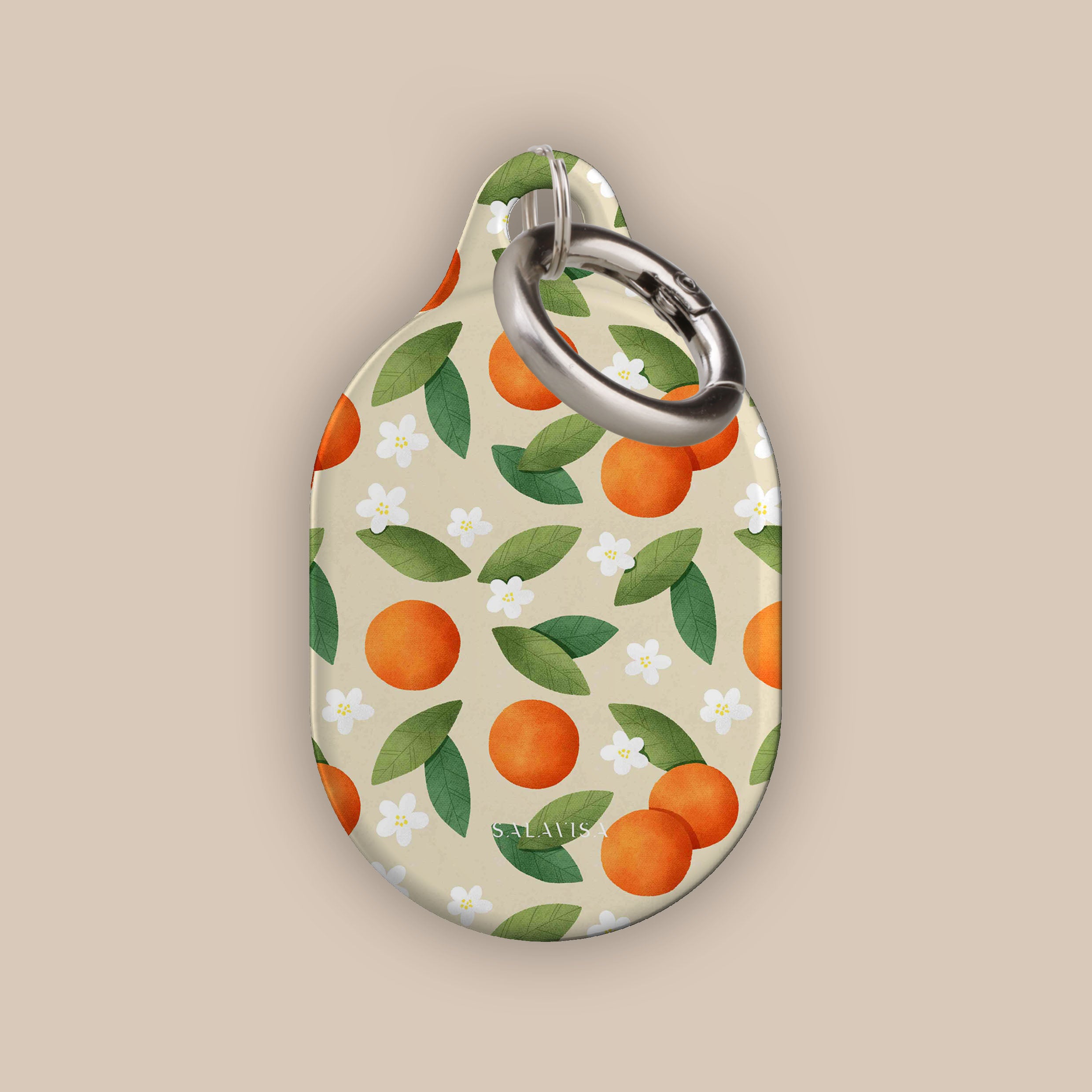 Stylish Tangerine Summer Mix AirTag Holder - Durable & Lightweight Keychain for iPhone AirTag - Perfect for Travel, Luggage, Backpacks & Pets Tracking
