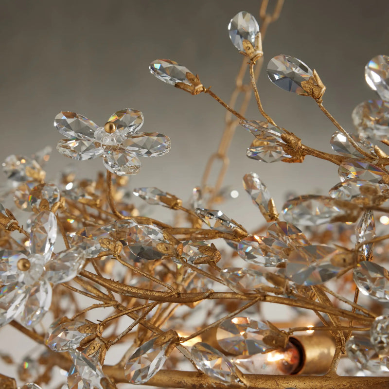 Fiore Crown Chandelier - 39/48/60 Inch Modern Crystal Ceiling Light Fixture for Dining Room, Living Room & Bedroom | Elegant Home Decor Lighting