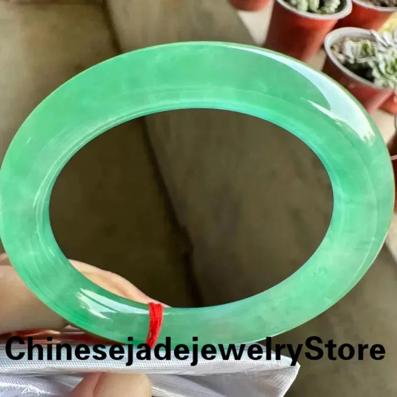 Natural Emerald Green Jade Bracelet - Handcarved Jadeite Bangle for Women - Rare Boutique Fine Jewelry - Perfect for Gifts, Weddings & Special Occasions
