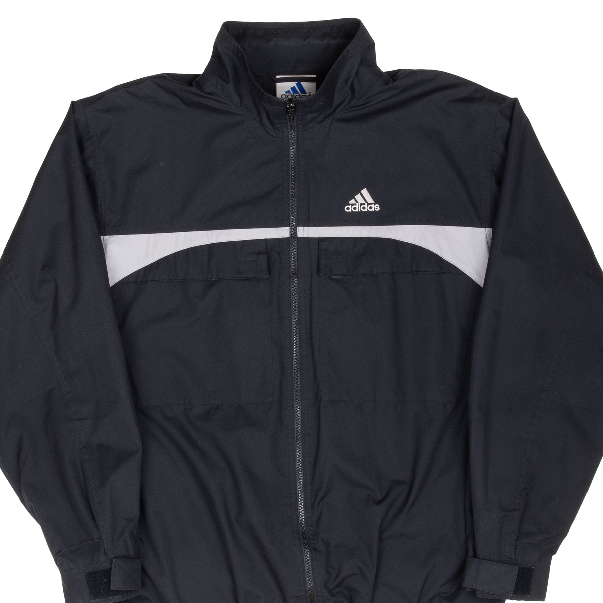 Vintage Adidas Black Windbreaker Jacket 1990s Medium Size - Retro Sporty Outerwear for Running, Hiking & Casual Street Style