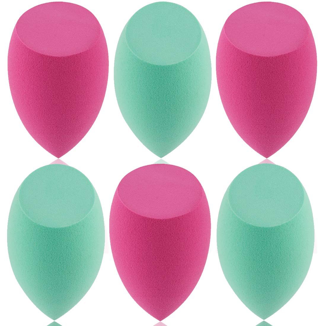 6-Pack Latex Makeup Sponge Blenders - Mini Beauty Sponges for Flawless Foundation & Concealer Application - Perfect for Travel, Professional Makeup & Everyday Use