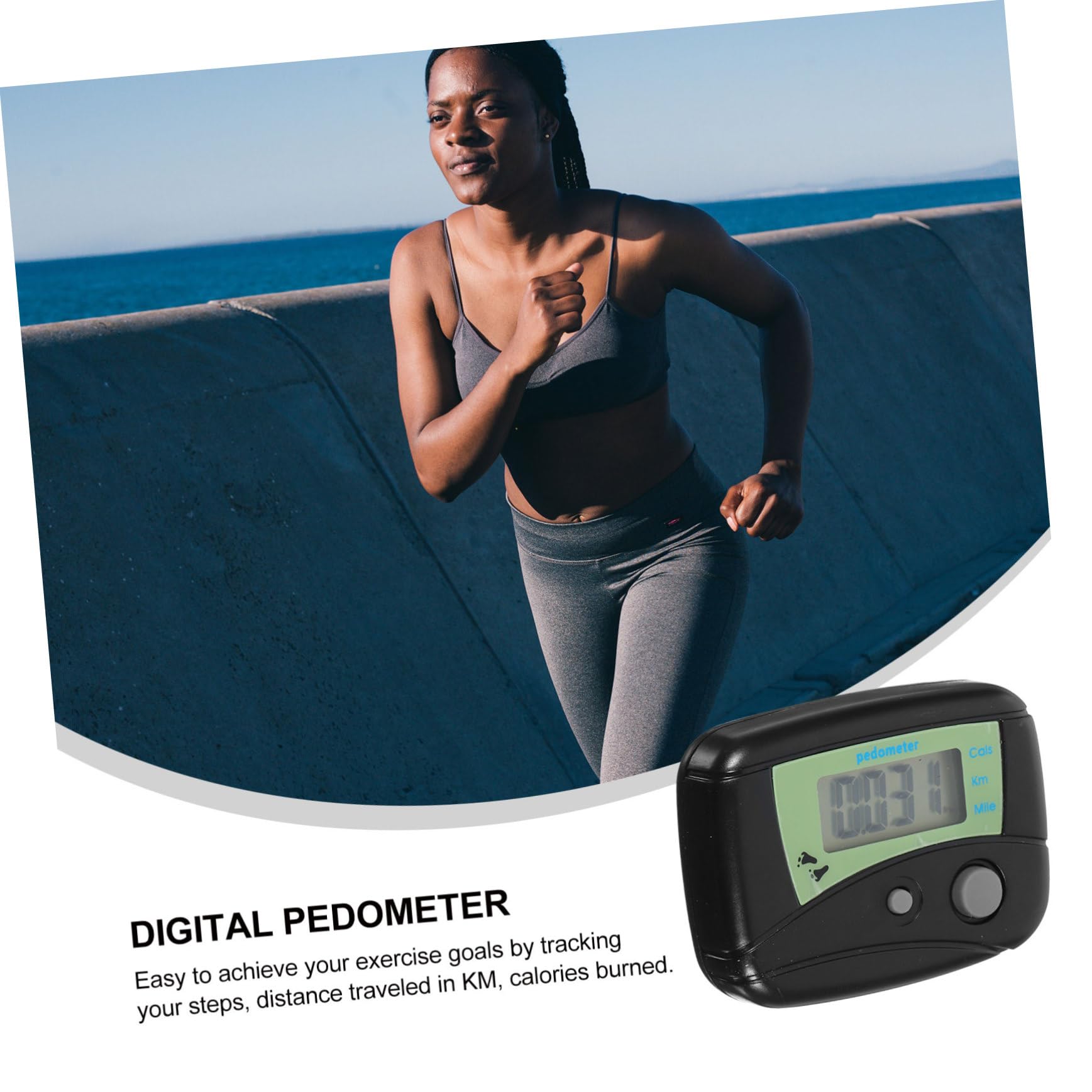 Kisangel 10pcs Clip-on Pedometer - Step Counter for Walking, Running & Hiking - Digital Walking Distance Tracker - Fitness Activity Monitor for Men & Women - Perfect for Workouts, Jogging & Daily Steps Tracking