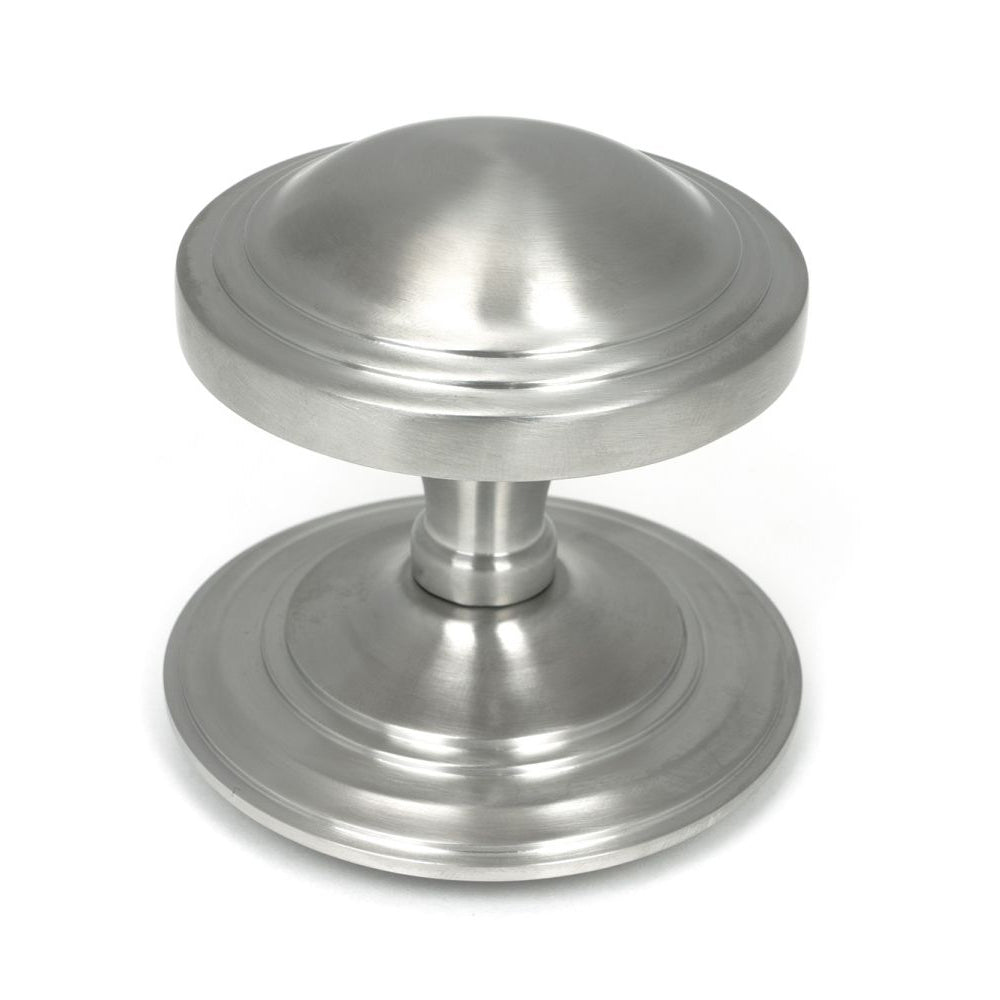 Vintage Art Deco Satin Stainless Steel Round Door Knob Pull - Elegant Cabinet & Drawer Hardware for Bedroom, Bathroom, Kitchen Renovation