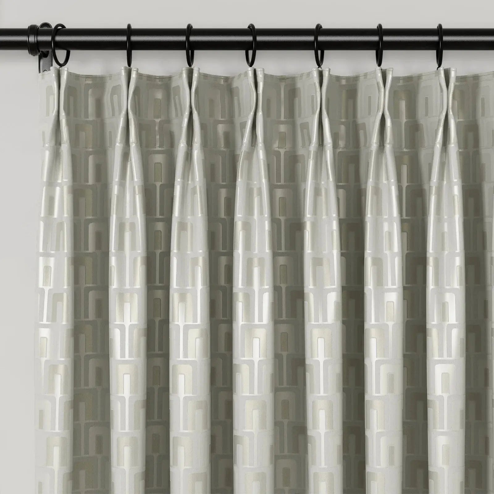 Lydia Plants Jacquard Curtain Pleated - Elegant Floral Print Blackout Drapes for Living Room, Bedroom & Nursery - Home Decor Window Treatments for Privacy & Light Control