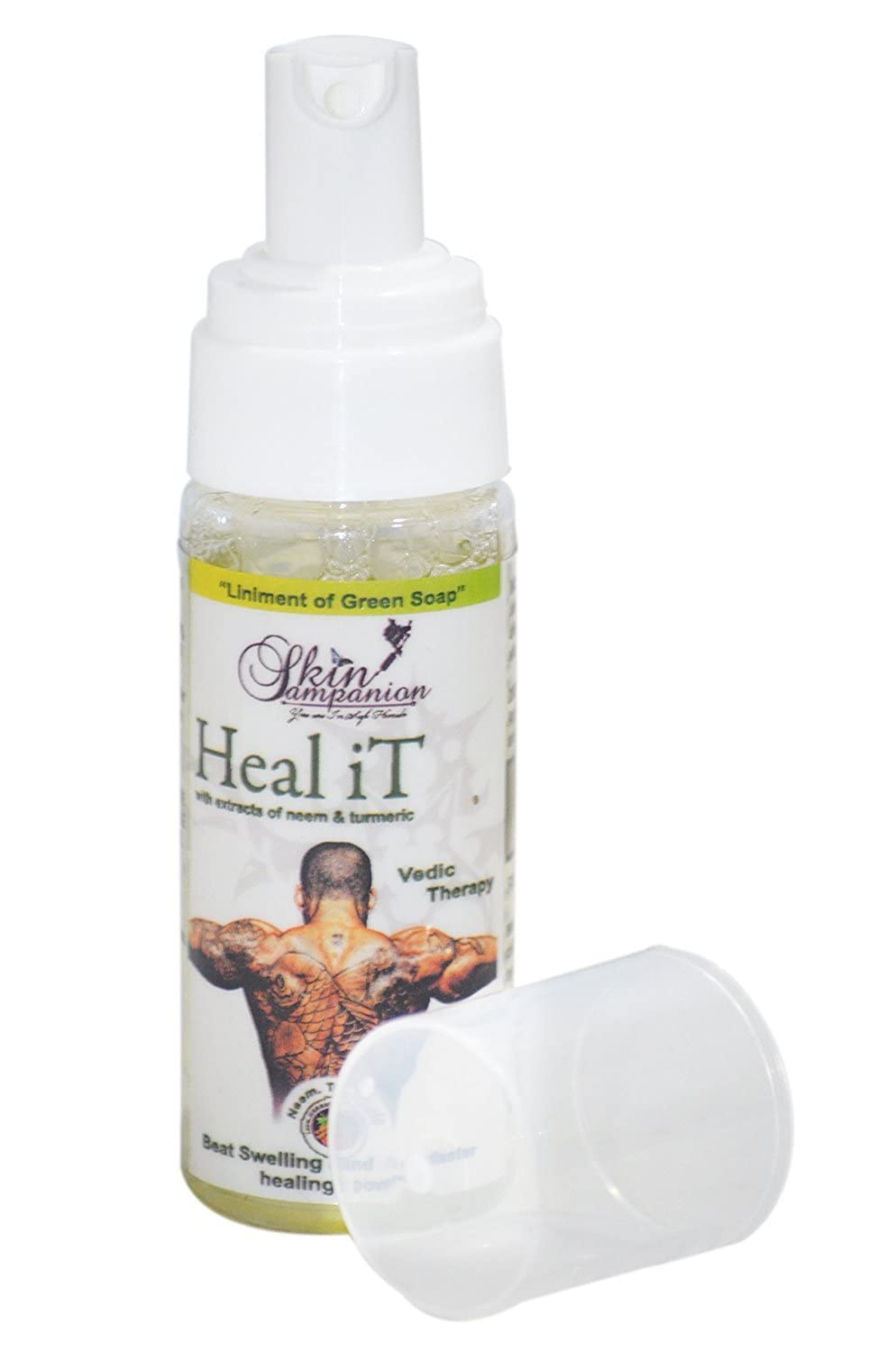 Heal-It Tattoo Aftercare Foaming Soap - 50ml | Gentle Cleanser for New Tattoos & Piercings | Promotes Healing & Prevents Infection | Ideal for Post-Tattoo Care & Skin Recovery
