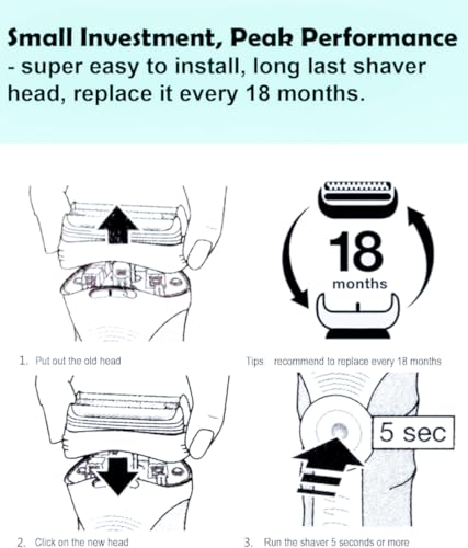 Braun 21B Replacement Foil & Cutter Head for Wet/Dry Shavers - Compatible with 370cc & 370cc-4 Models - Perfect for Travel, Gym & Daily Shaving