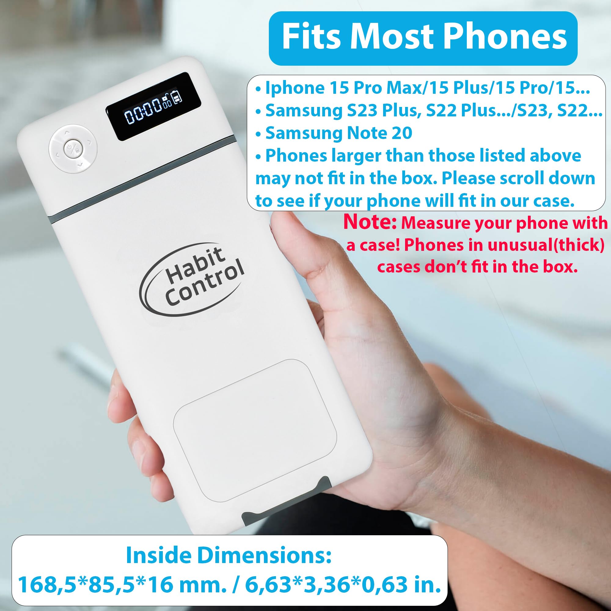 Portable Timer Lock Box for iPhone & Android Phones - Cell Phone Jail with Countdown Timer to Reduce Screen Time & Improve Focus - Perfect for Study, Work, Meditation & Digital Detox