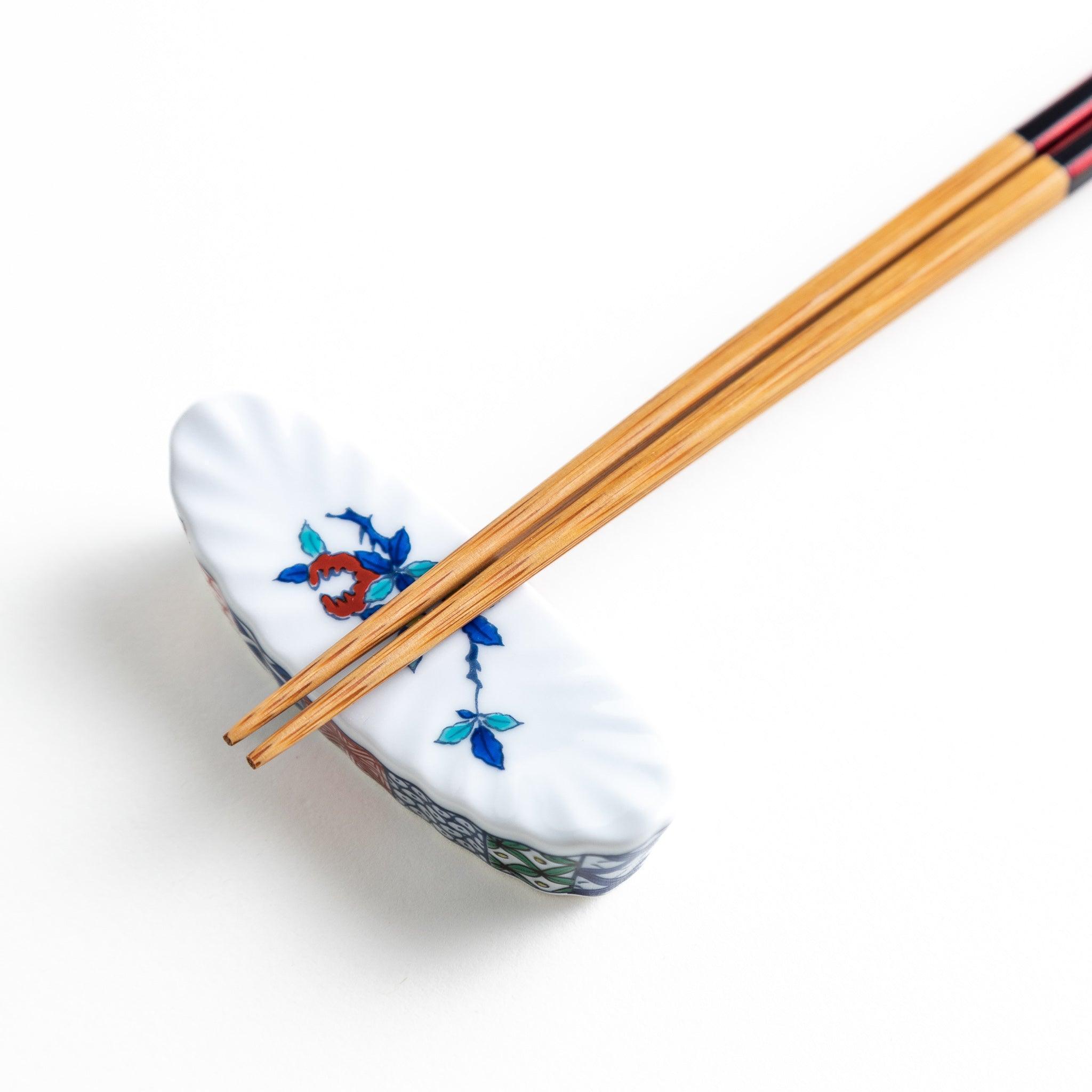 Elegant Bellflower Ceramic Chopstick Rest Set - Asian Dining Tableware for Sushi, Ramen & Home Decor - Perfect Gift for Food Lovers