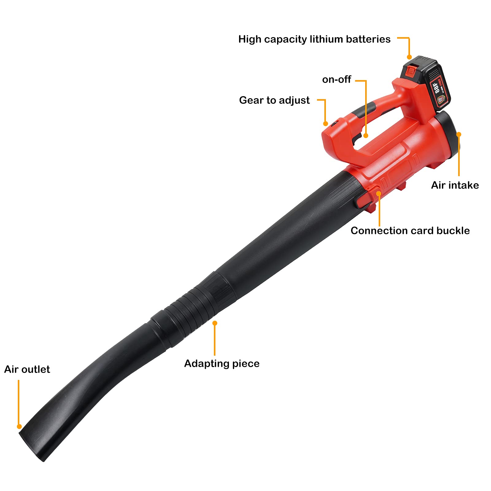 20V Cordless Leaf Blower with Battery & Charger - 17000RPM High Power ZXMT Electric Blower for Lawn Care, Snow Removal | Lightweight Battery-Powered Yard Tool for Home Garden Maintenance (Outdoor Cleaning Equipment)