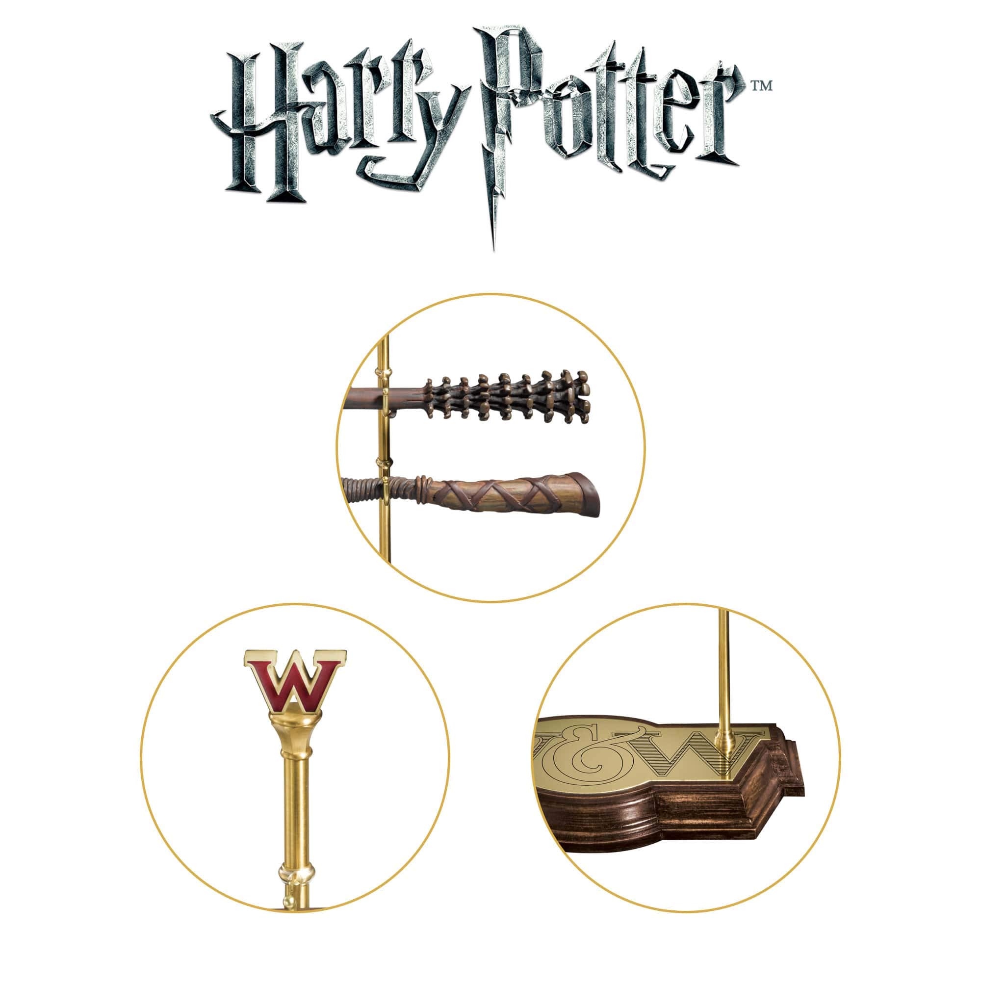 **The Noble Collection Harry Potter Fred & George Weasley Wands - 17in (43cm) Official Movie Replica Wands with Display Stand - Perfect for Collectors, Cosplay & Harry Potter Gifts**